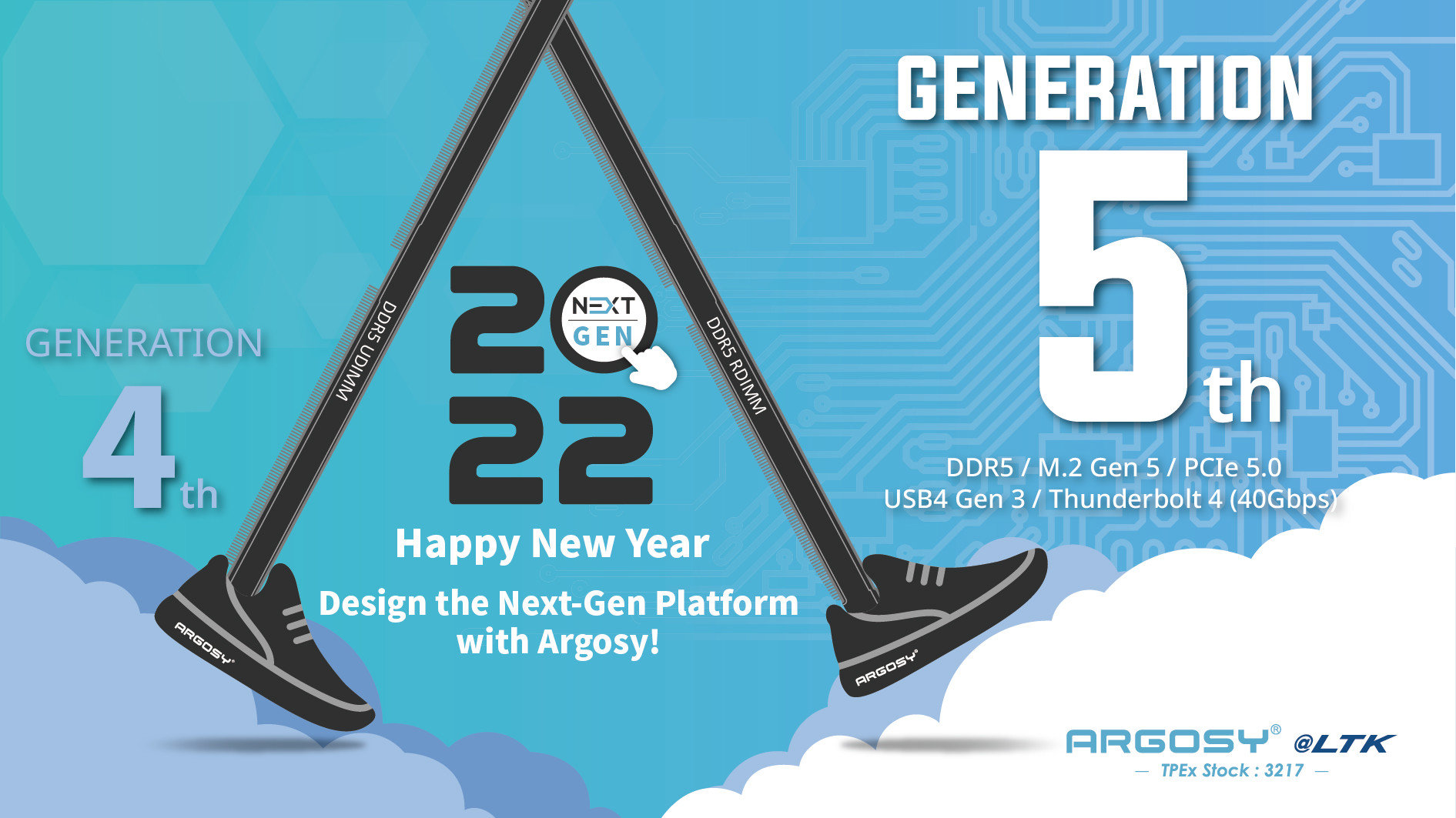 Design the Gen 5 platform in 2022 with Argosy- DDR5, M.2 Gen 5, PCIe 5.0, USB4, Thunderbolt 4